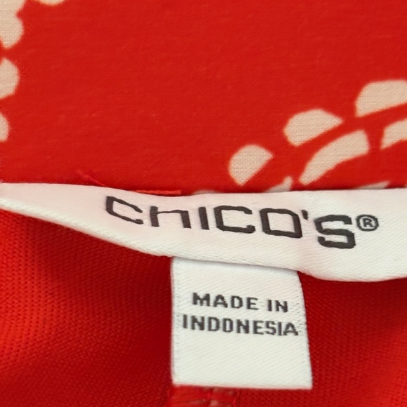 NWOT Chicos Orange White Paisley UPF Skort Skirt Zip 3 Pockets XL 3 - Picture 6 of 6